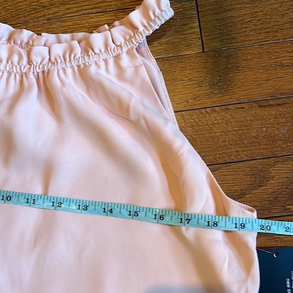NWT Veronica M | Peachy Pink Chiffon Blouse Tank w. Ruffle Neckline Size Small - Picture 9 of 10
